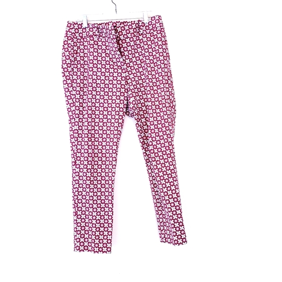 LOFT Pink Print Julie Skinny Pants Size 10 Floral - Picture 4 of 13